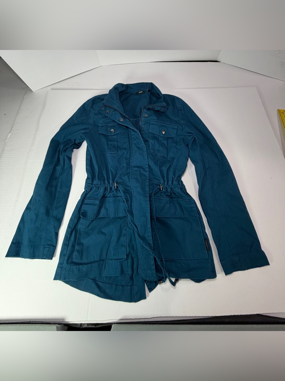 Women's Teal Utility Anorak with Drawcord Waist